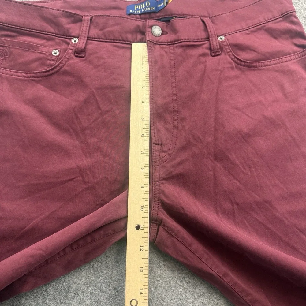 Polo Ralph Lauren Varick Slim Straight Pants Mens 38x32 Burgundy Red Chino